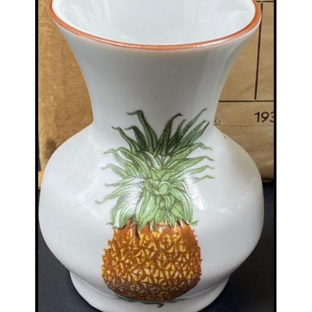 S.A. Leart 2.5in Tall Mini Vases Pineapple Print Made In Brazil